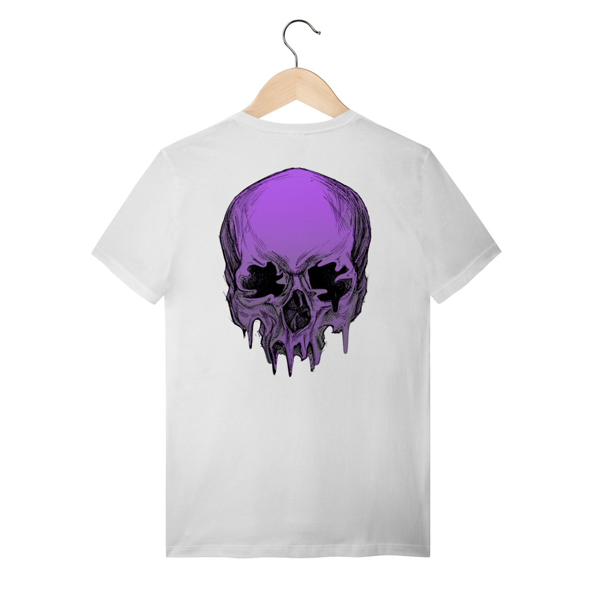 Camiseta de Algodão Estampada - Estampa de Caveira