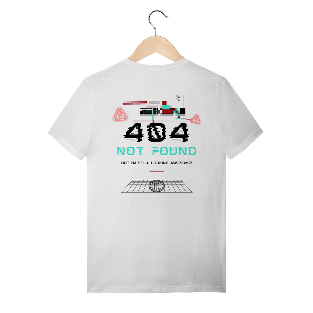 Camiseta de Algodão Estampada - Estampa erro 404