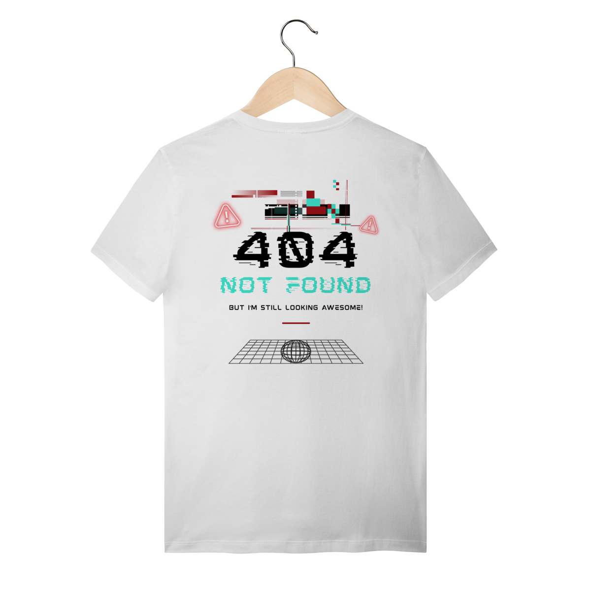Camiseta de Algodão Estampada - Estampa erro 404