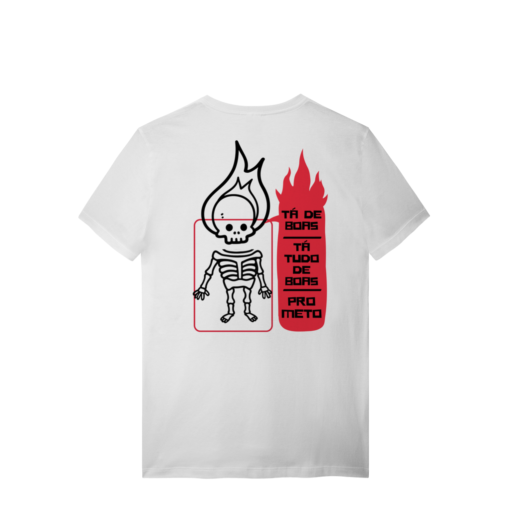 Camiseta de Algodão Estampada - Estampa Esqueleto