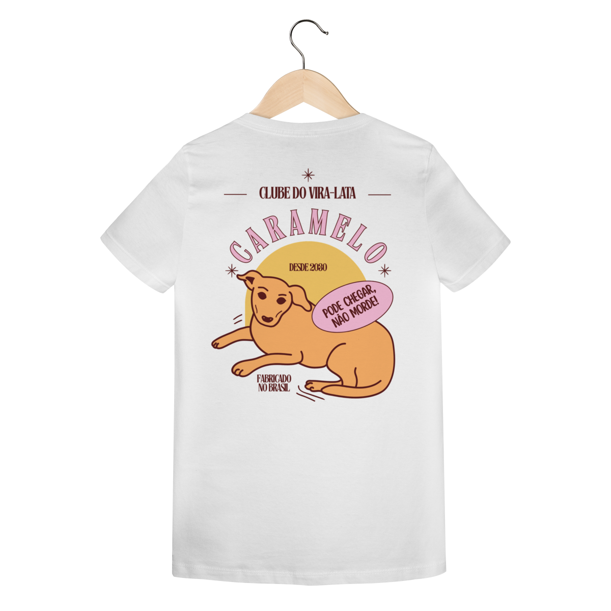 Camiseta Feminina Estampada - Estampa Cachorro Caramelo