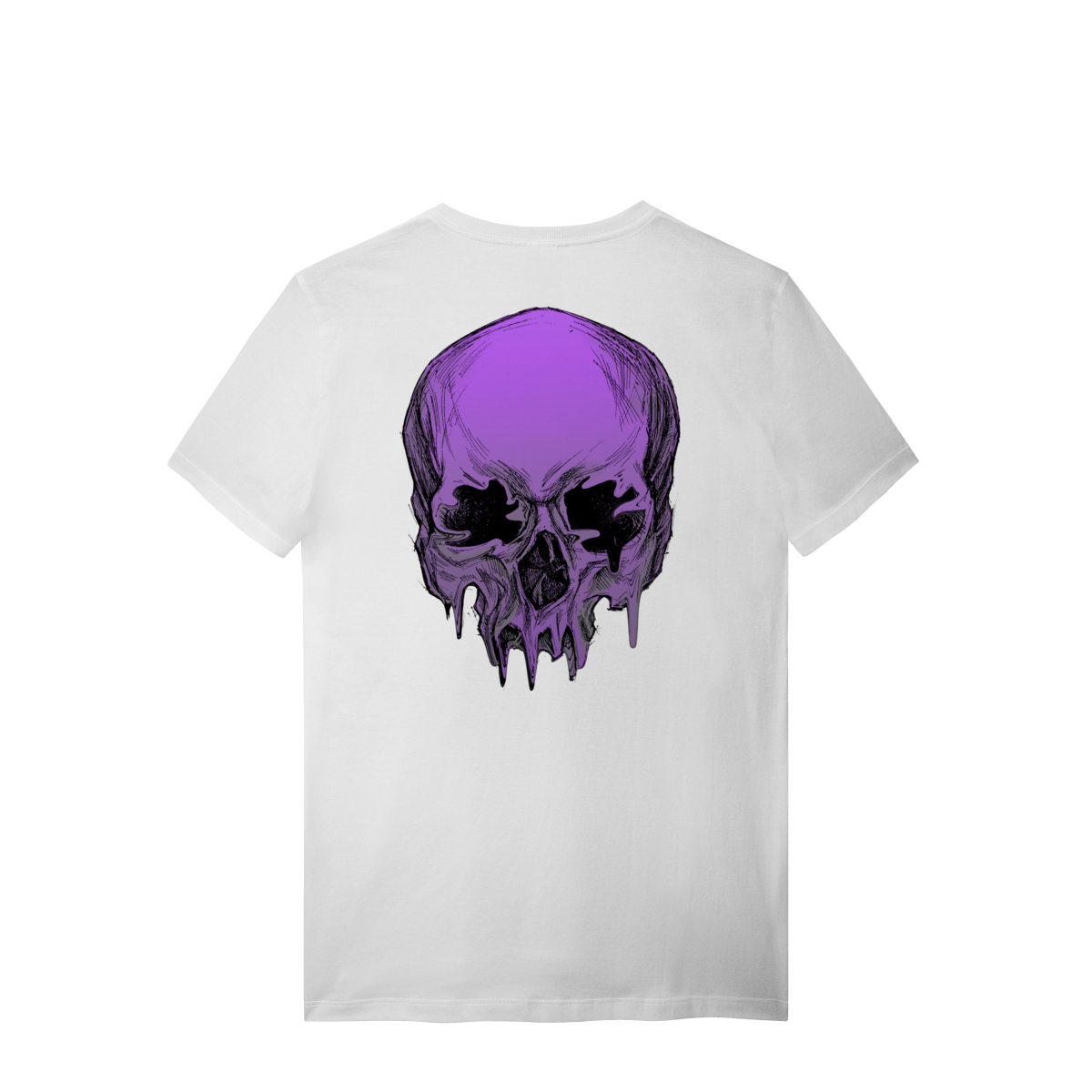 Camiseta de Algodão Estampada - Estampa de Caveira