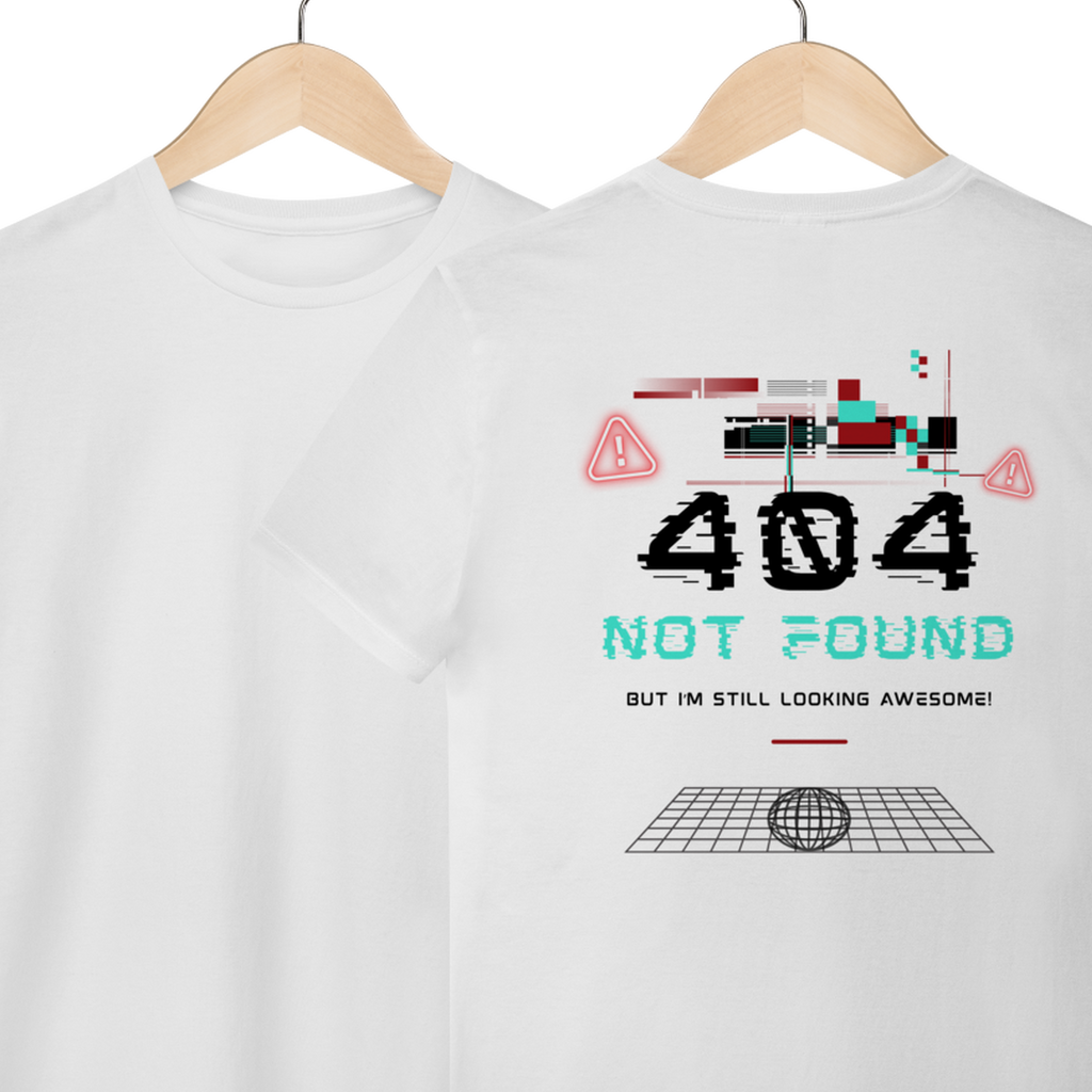 Camiseta de Algodão Estampada - Estampa erro 404