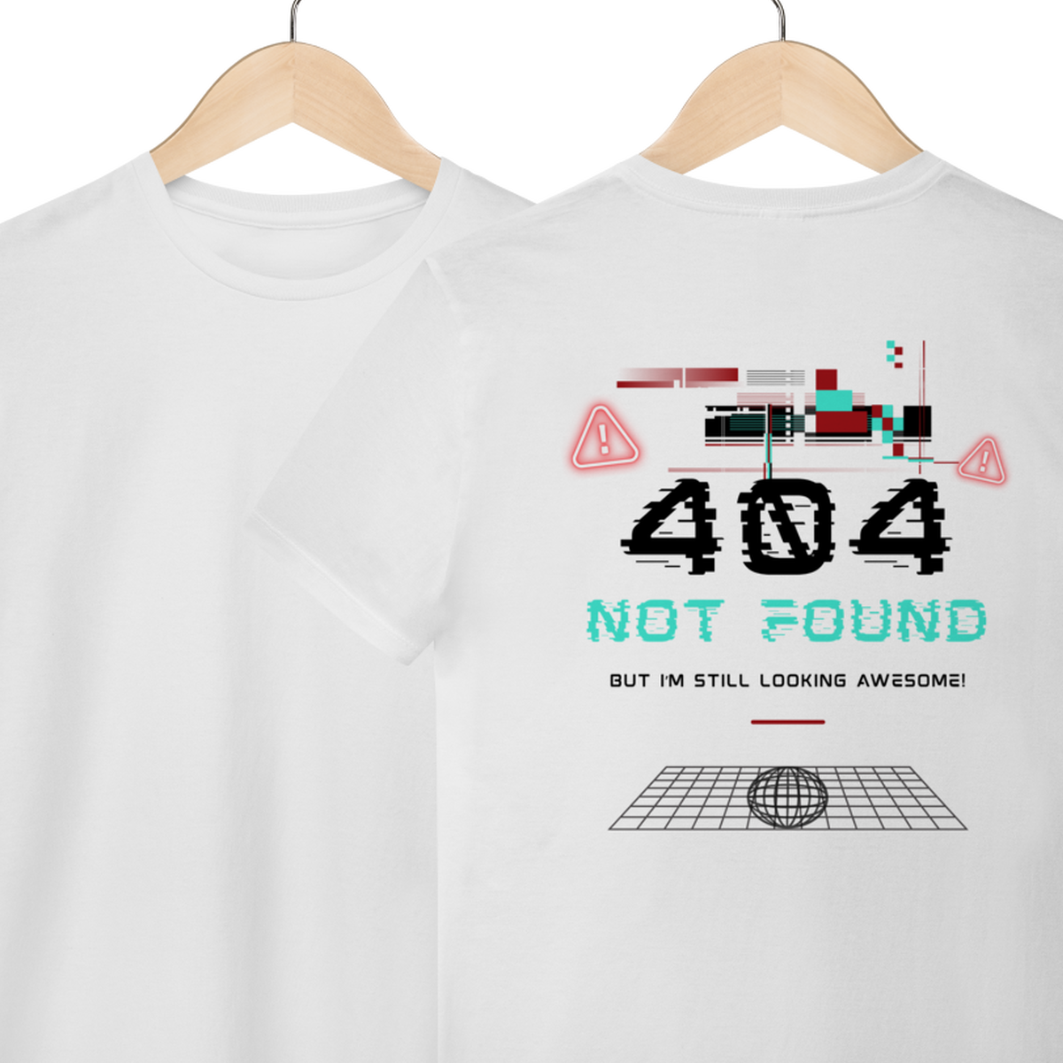 Camiseta de Algodão Estampada - Estampa erro 404
