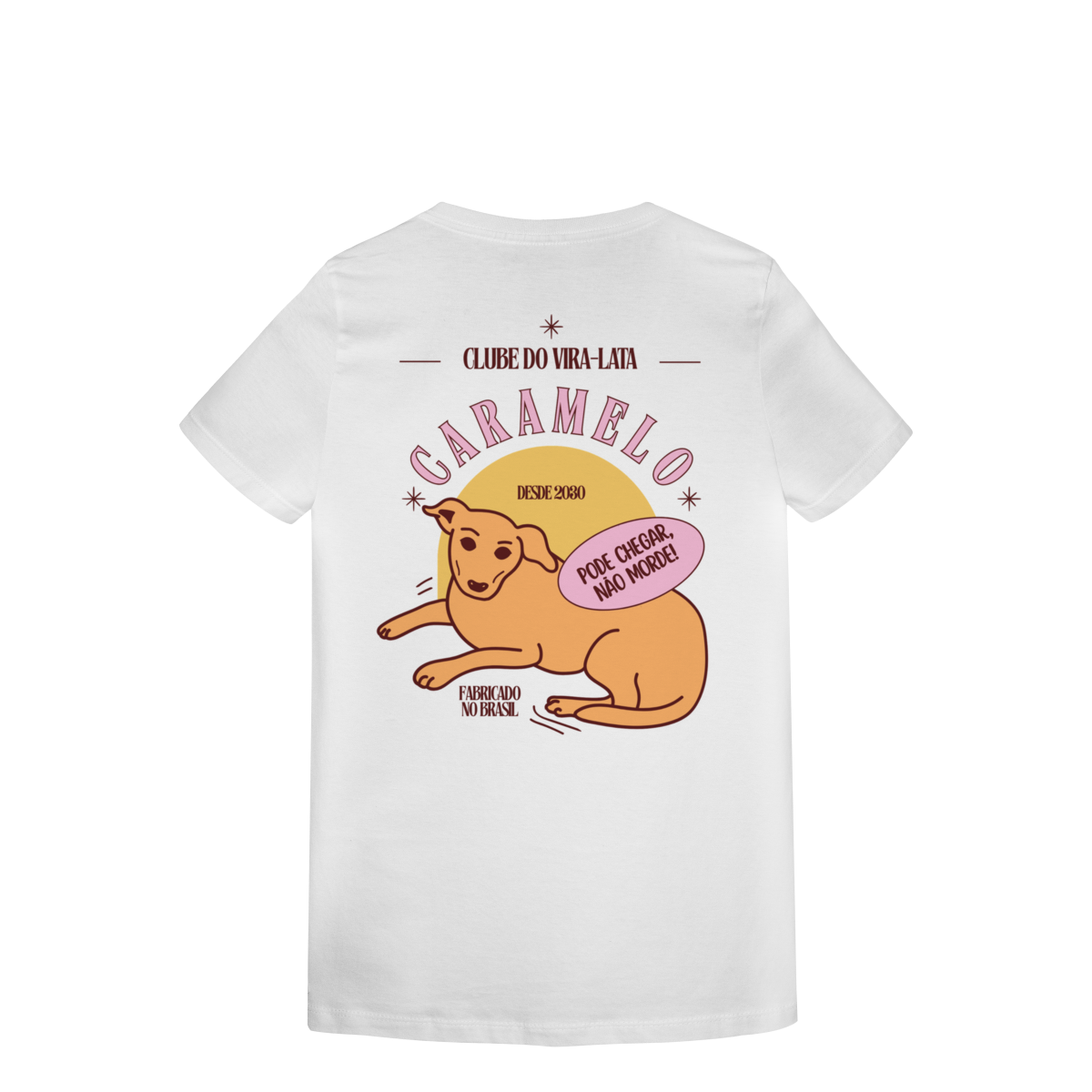 Camiseta Feminina Estampada - Estampa Cachorro Caramelo