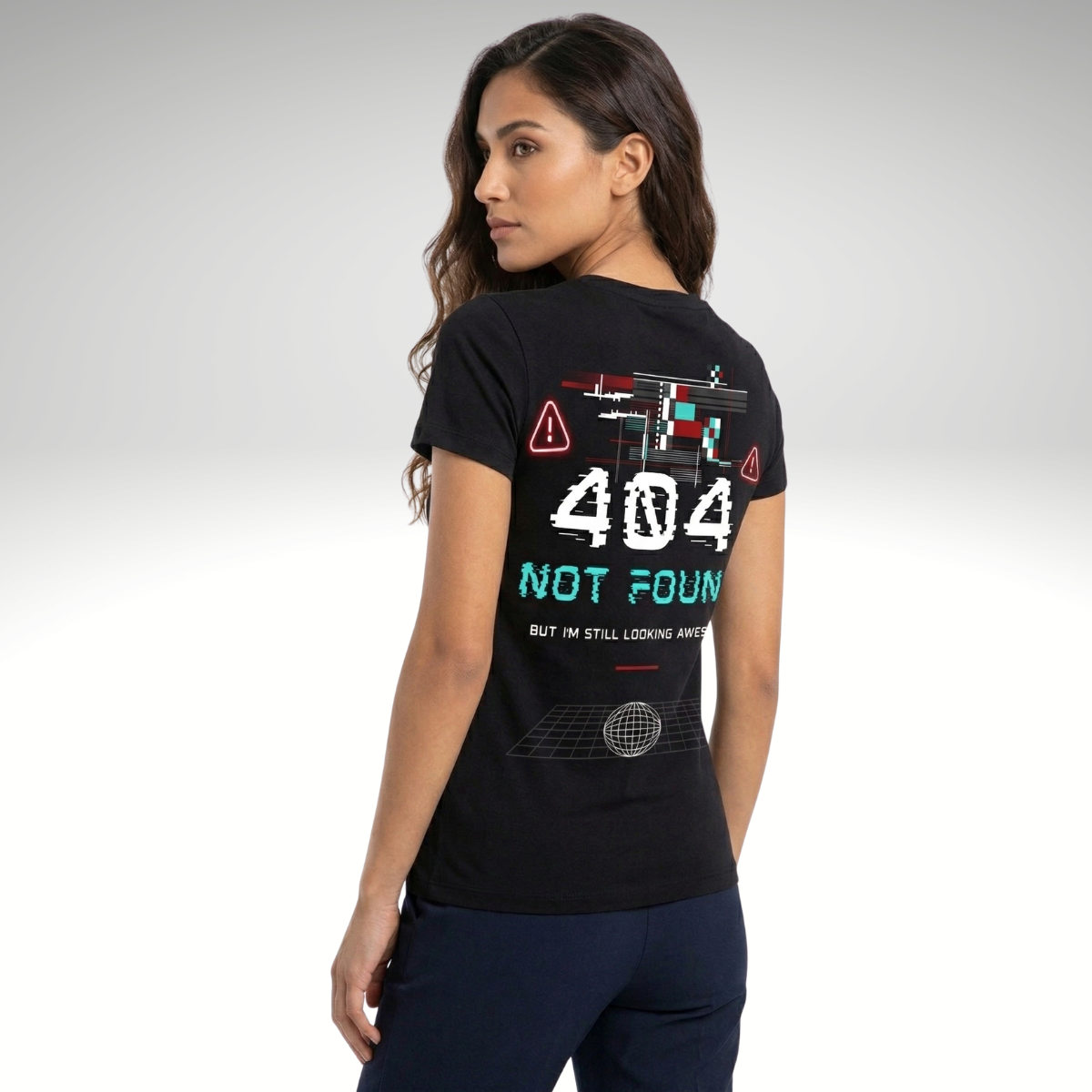 Camiseta Feminina Estampada - Estampa erro 404