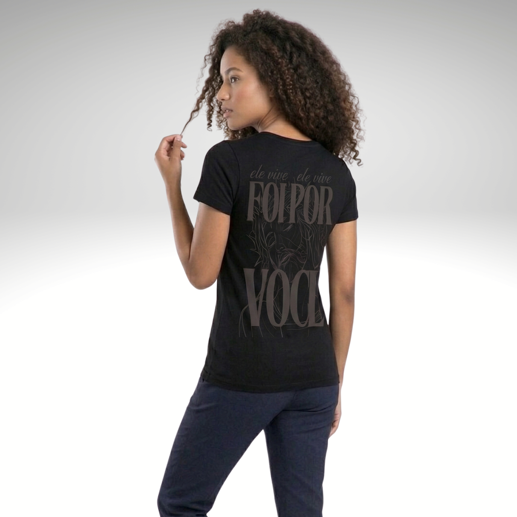 Camiseta Feminina Estampada - Estampa de Jesus
