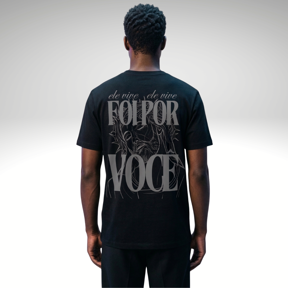 Camiseta Algodão Estampada - Estampa Jesus