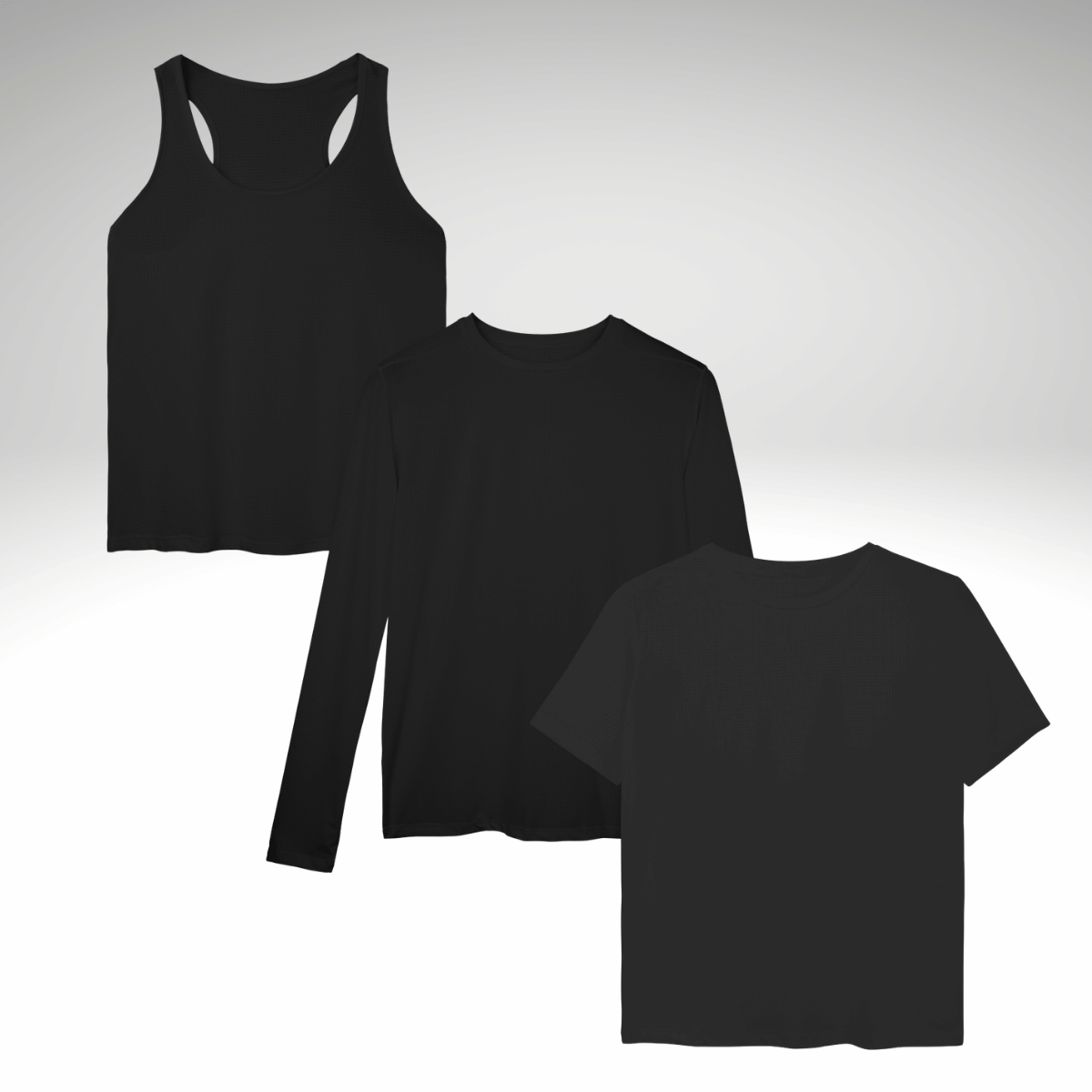 Kit Esportivo Feminino 3 Camisetas - Camiseta - Regata -Manga longa