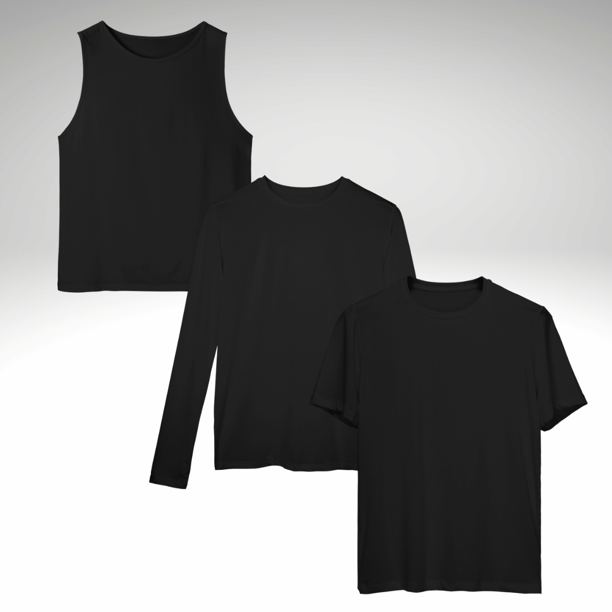Kit Esportivo Masculino 3 Camisetas - 1 Camiseta - 1 Regata - 1 Manga Longa