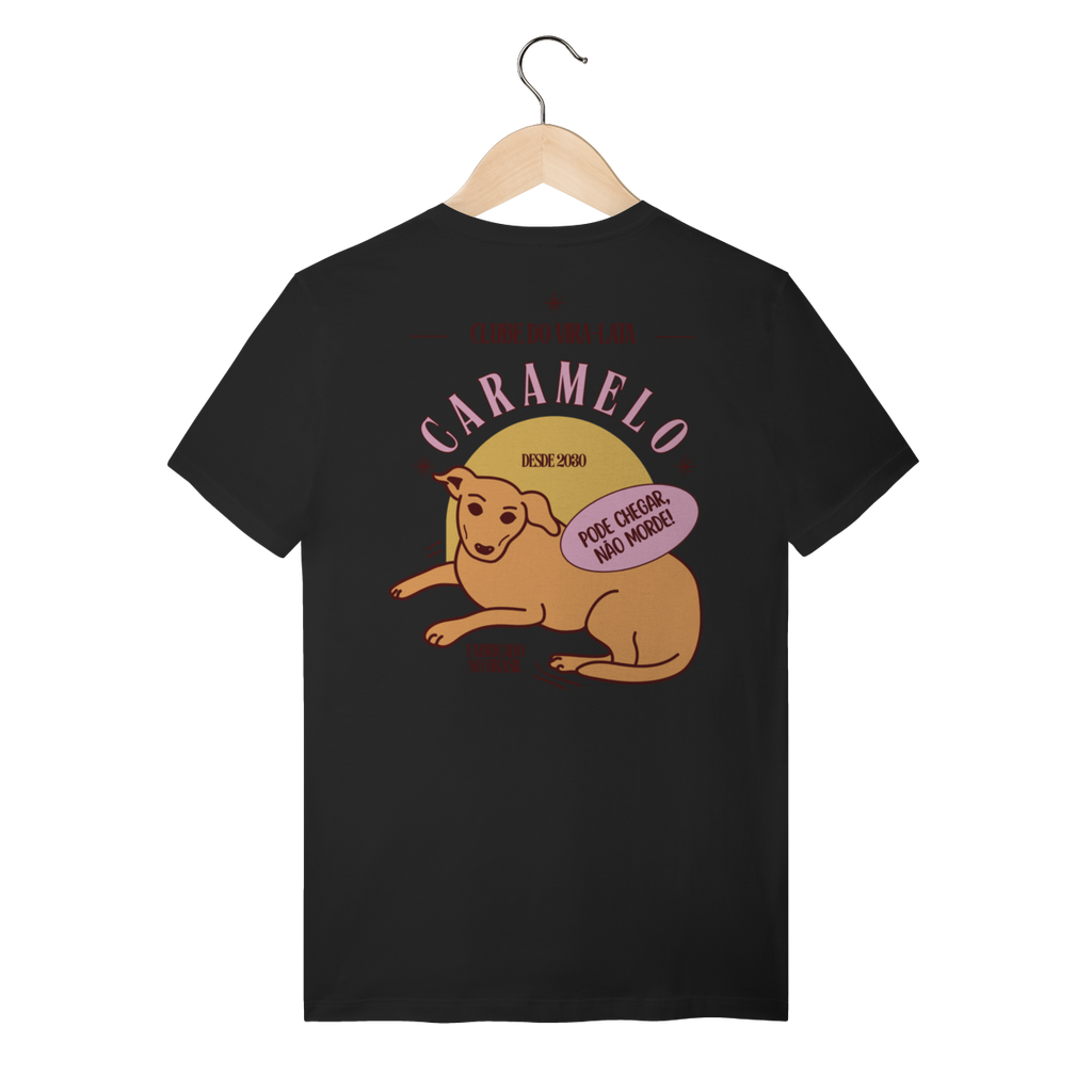 Camiseta de Algodão Estampada Cachorro Caramelo