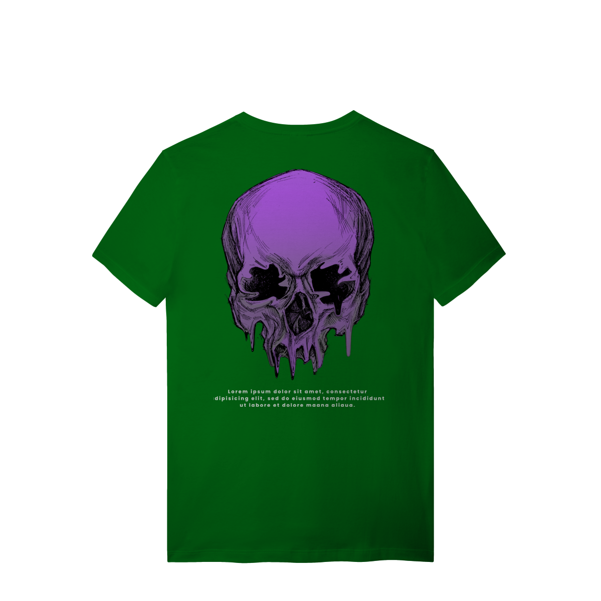 Camiseta de Algodão Estampada - Estampa de Caveira
