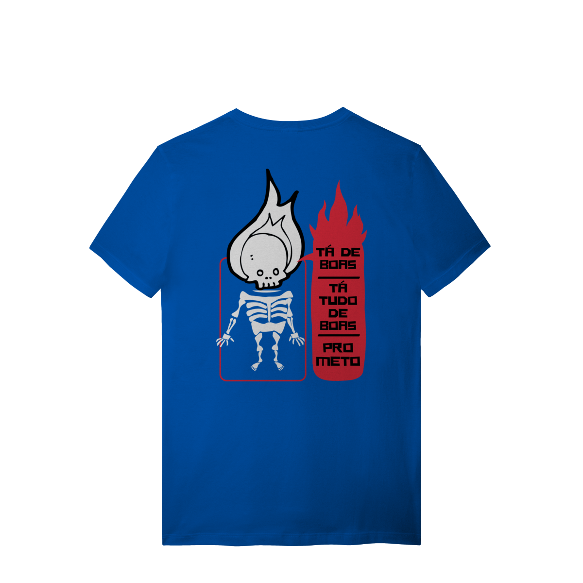 Camiseta de Algodão Estampada - Estampa Esqueleto