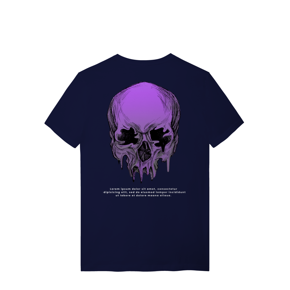 Camiseta de Algodão Estampada - Estampa de Caveira