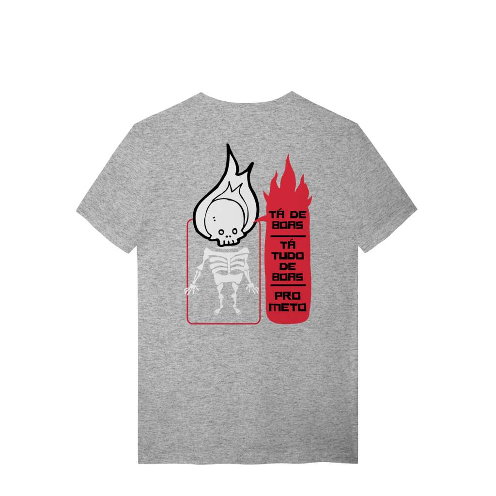 Camiseta de Algodão Estampada - Estampa Esqueleto