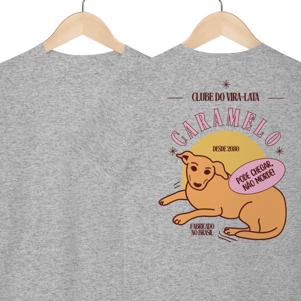 Camiseta de Algodão Estampada Cachorro Caramelo
