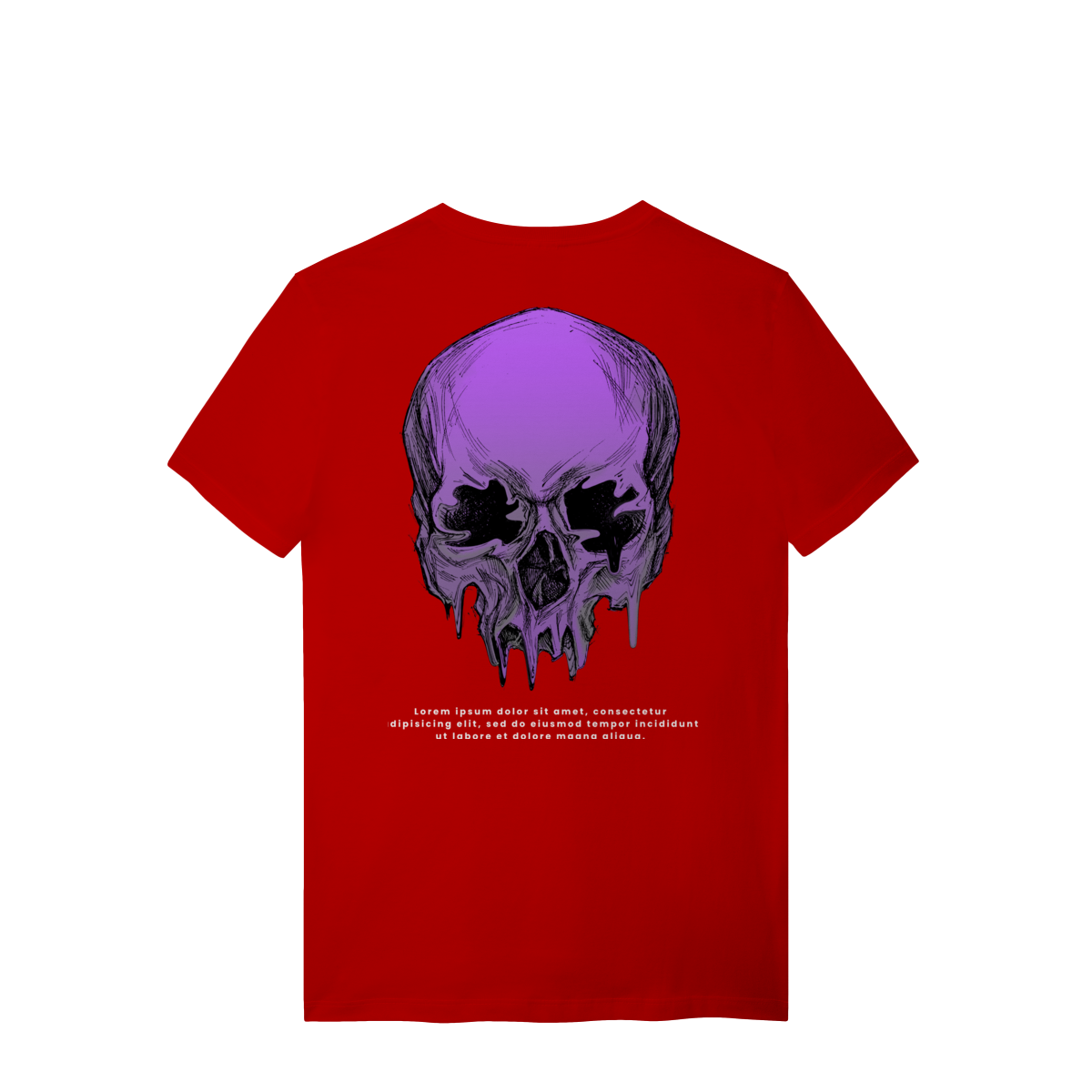 Camiseta de Algodão Estampada - Estampa de Caveira