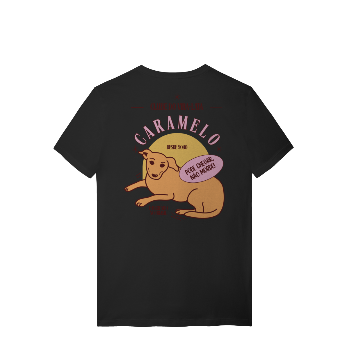 Camiseta de Algodão Estampada Cachorro Caramelo