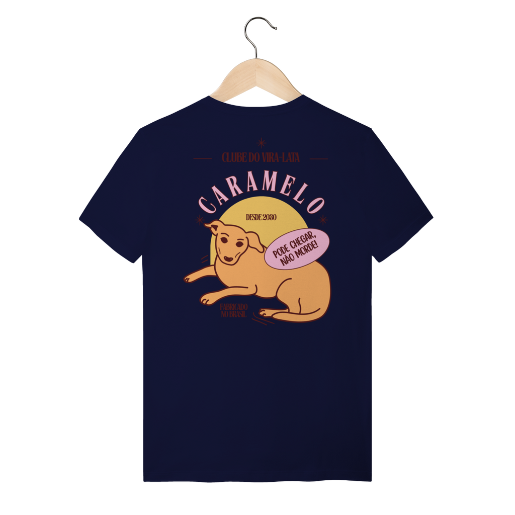 Camiseta de Algodão Estampada Cachorro Caramelo