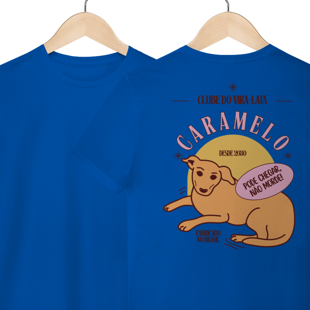 Camiseta de Algodão Estampada Cachorro Caramelo