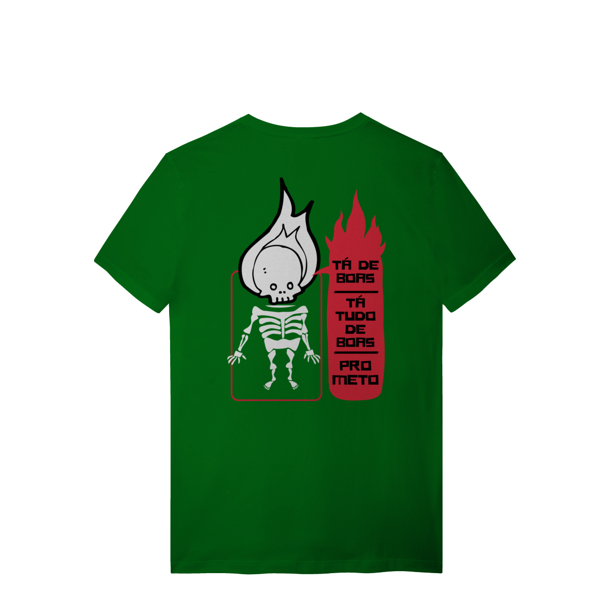 Camiseta de Algodão Estampada - Estampa Esqueleto