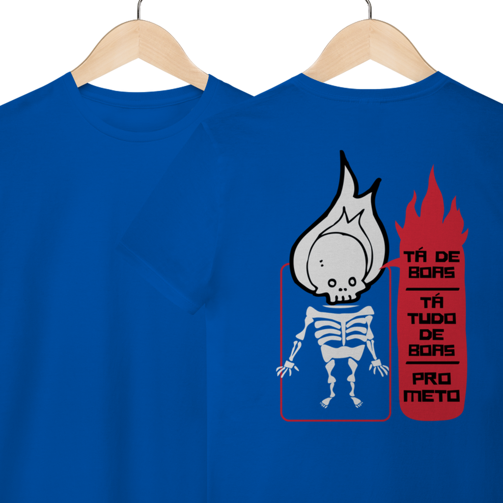Camiseta de Algodão Estampada - Estampa Esqueleto