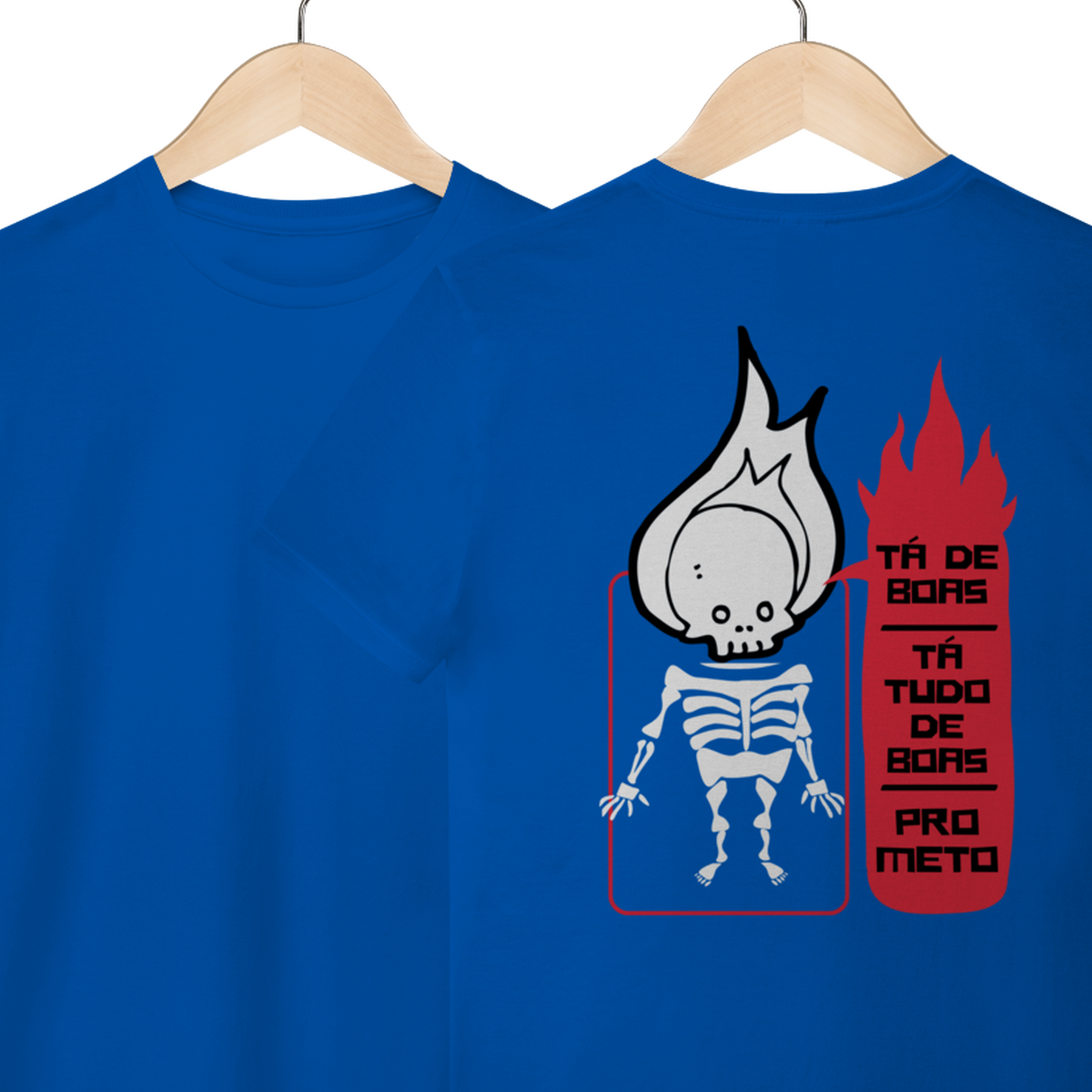 Camiseta de Algodão Estampada - Estampa Esqueleto