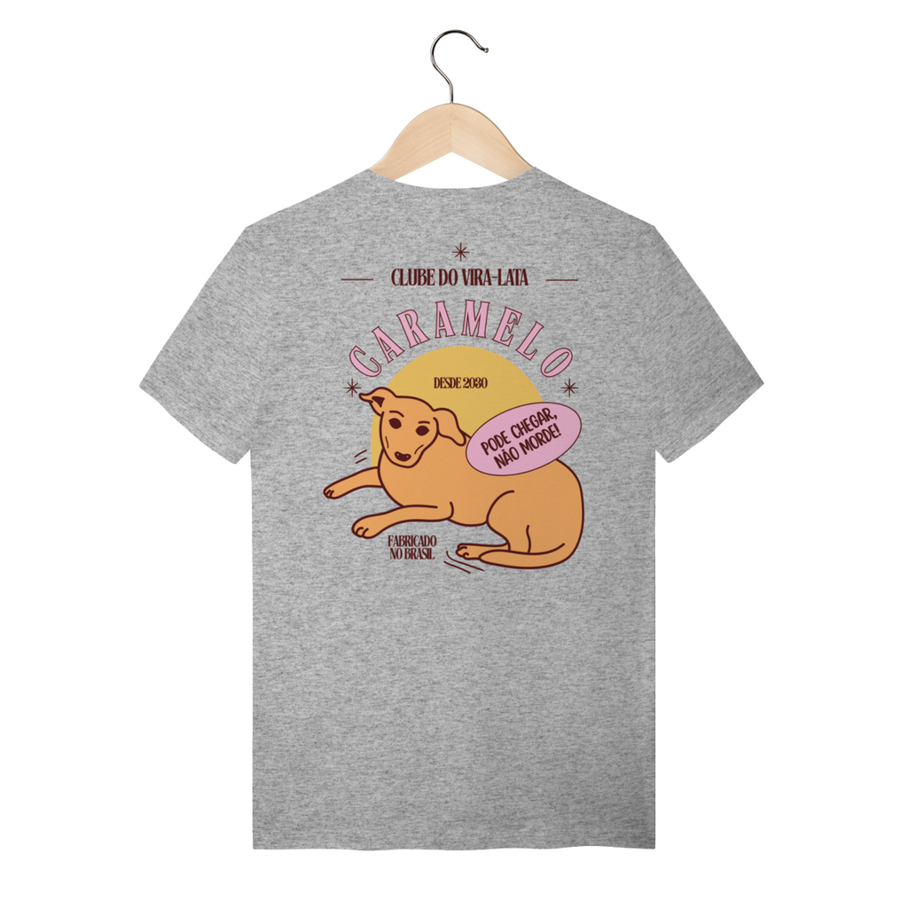 Camiseta de Algodão Estampada Cachorro Caramelo