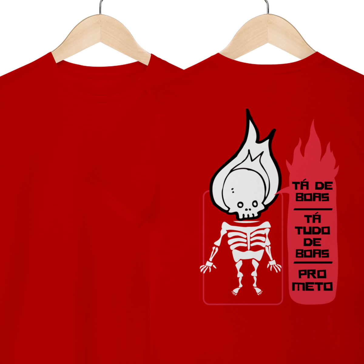 Camiseta de Algodão Estampada - Estampa Esqueleto
