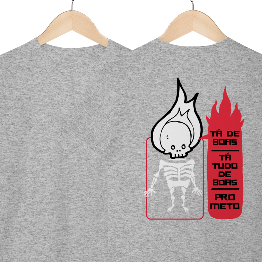 Camiseta de Algodão Estampada - Estampa Esqueleto