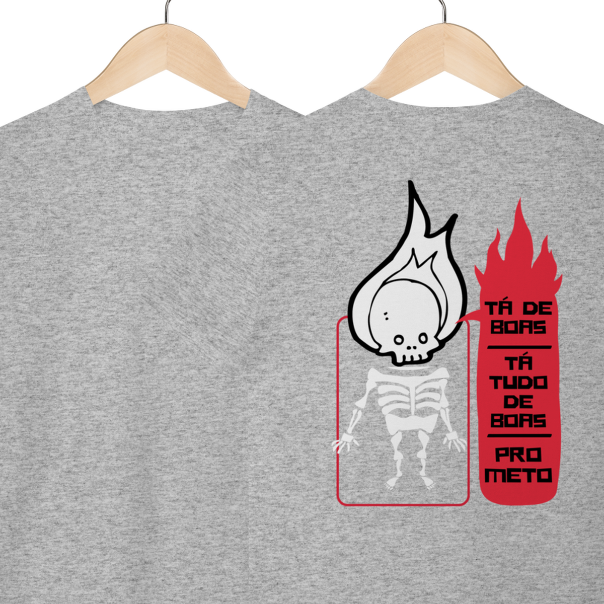 Camiseta de Algodão Estampada - Estampa Esqueleto