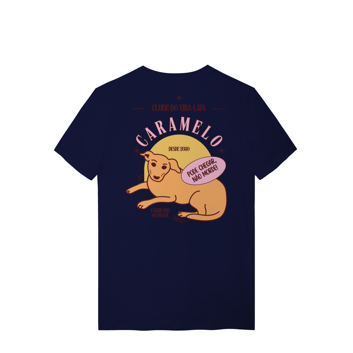 Camiseta de Algodão Estampada Cachorro Caramelo