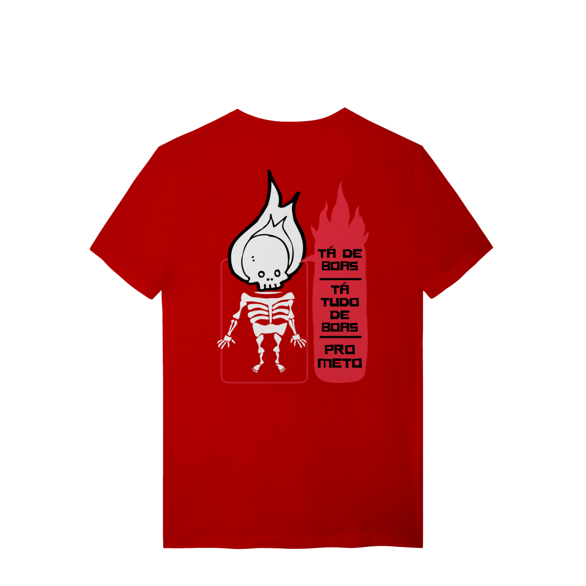 Camiseta de Algodão Estampada - Estampa Esqueleto