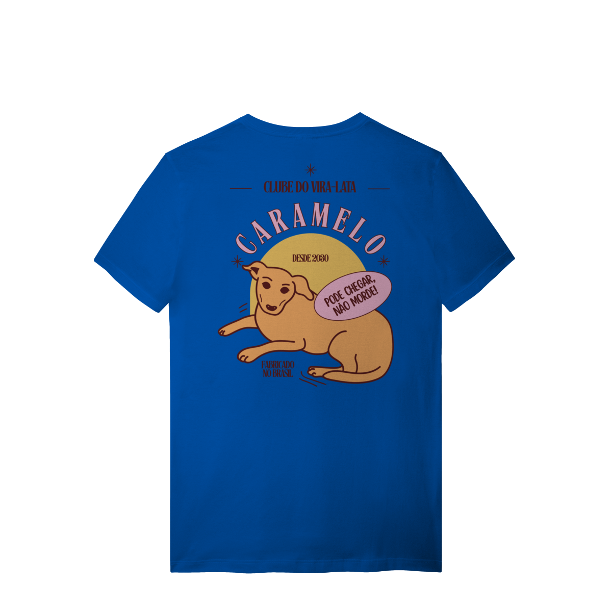 Camiseta de Algodão Estampada Cachorro Caramelo