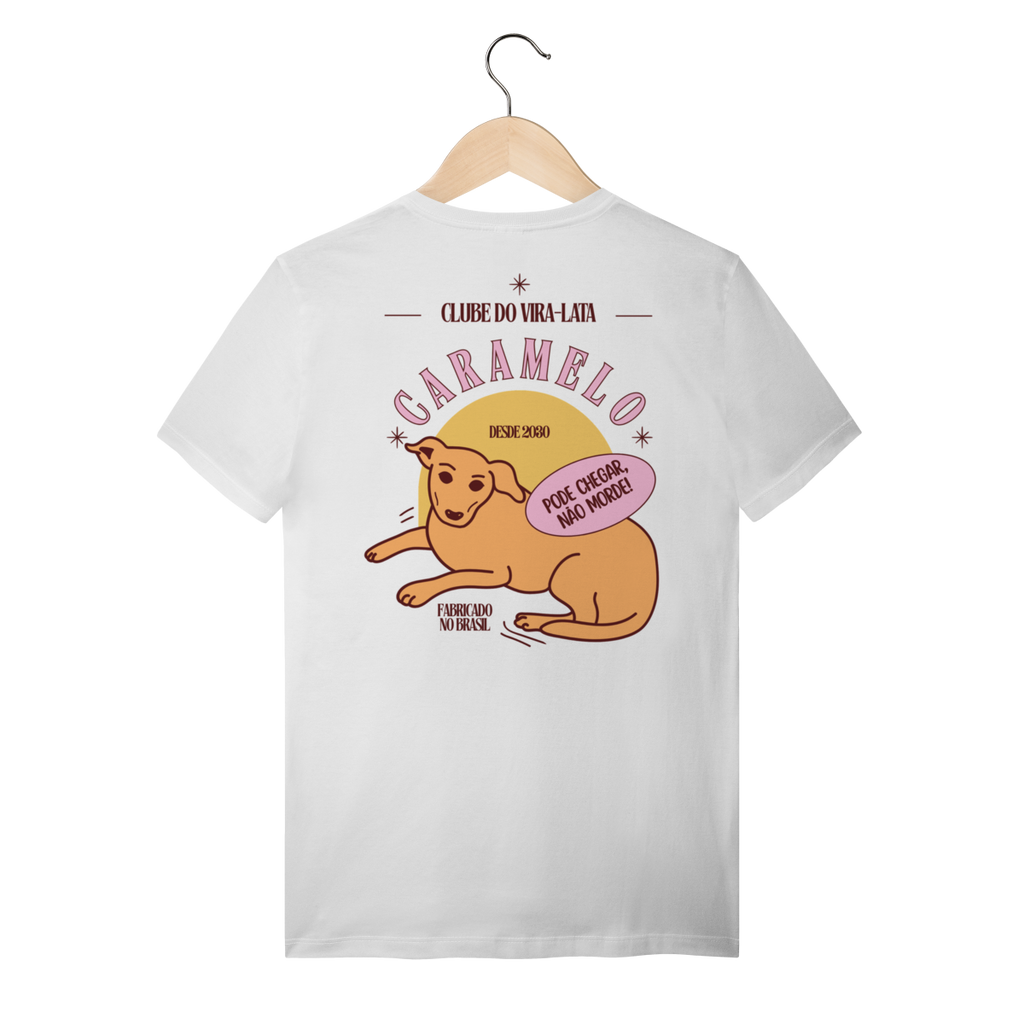 Camiseta de Algodão Estampada Cachorro Caramelo