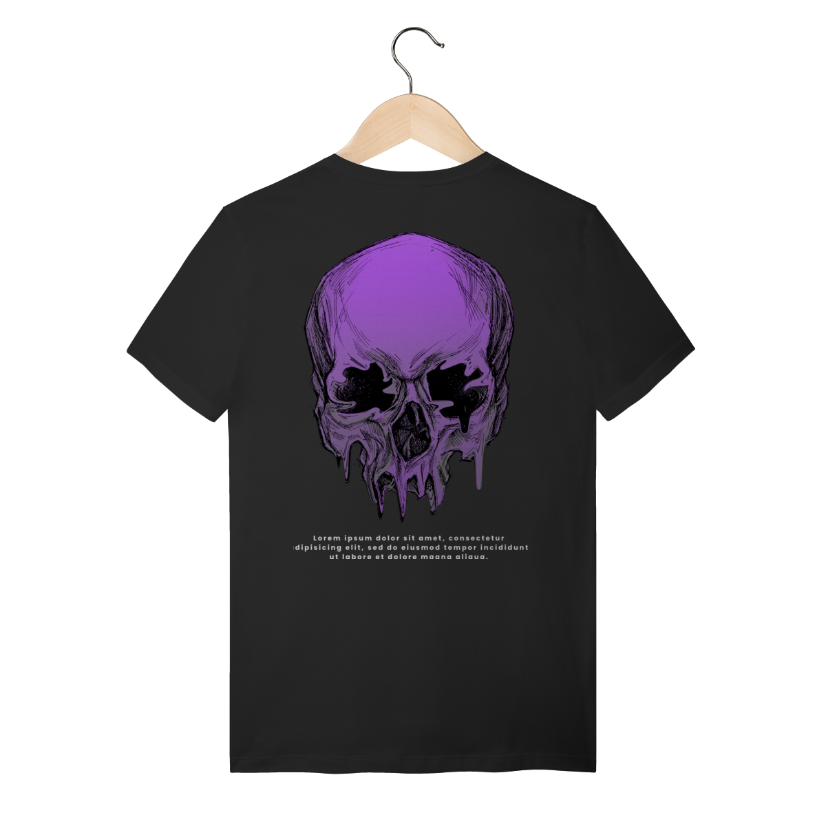 Camiseta de Algodão Estampada - Estampa de Caveira