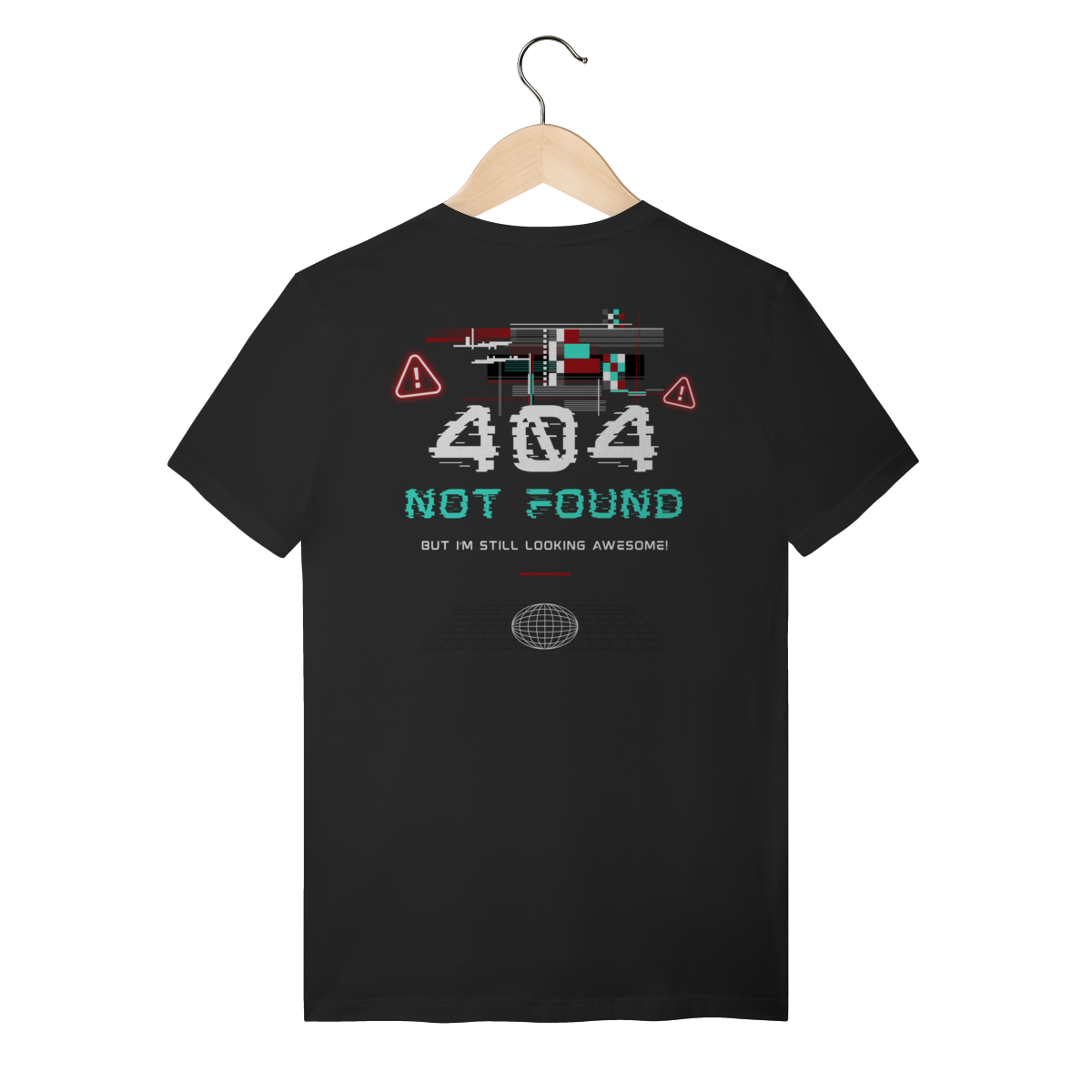 Camiseta de Algodão Estampada - Estampa erro 404