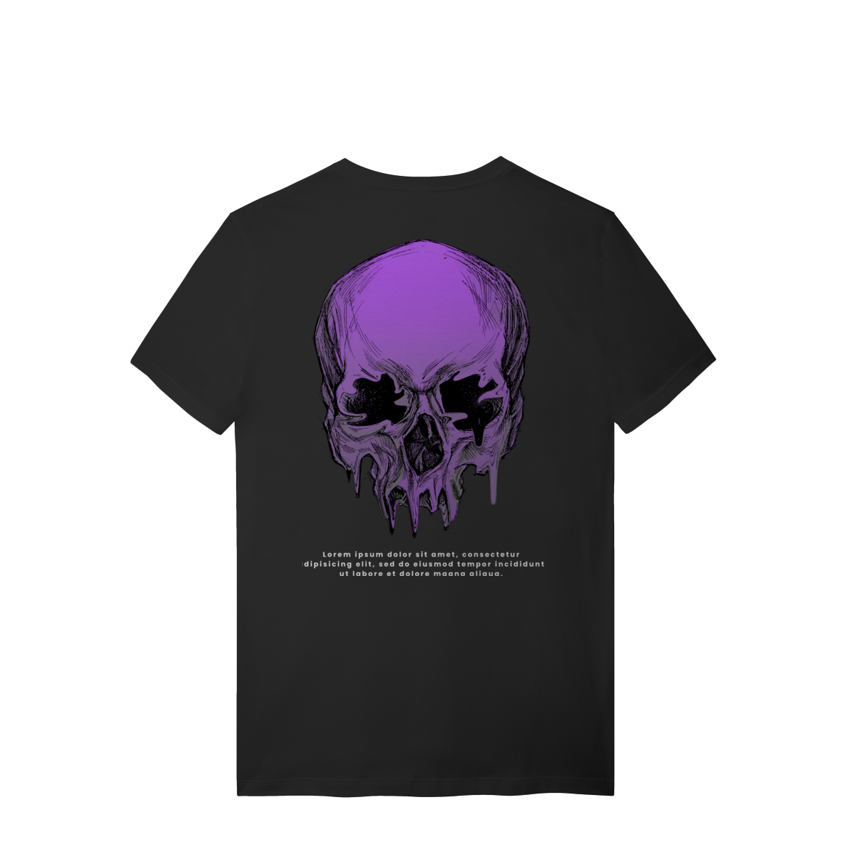 Camiseta de Algodão Estampada - Estampa de Caveira