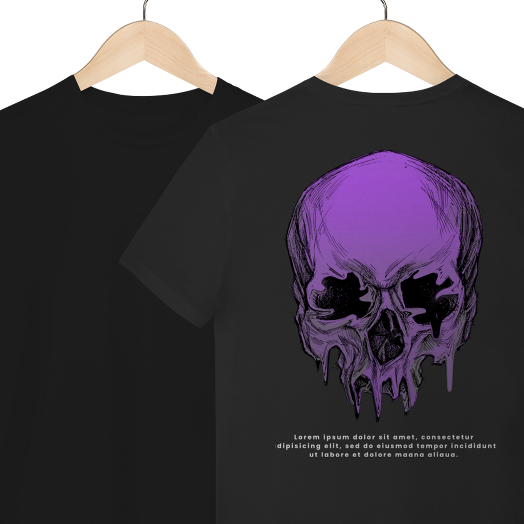 Camiseta de Algodão Estampada - Estampa de Caveira