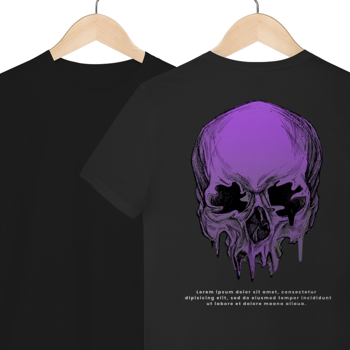 Camiseta de Algodão Estampada - Estampa de Caveira