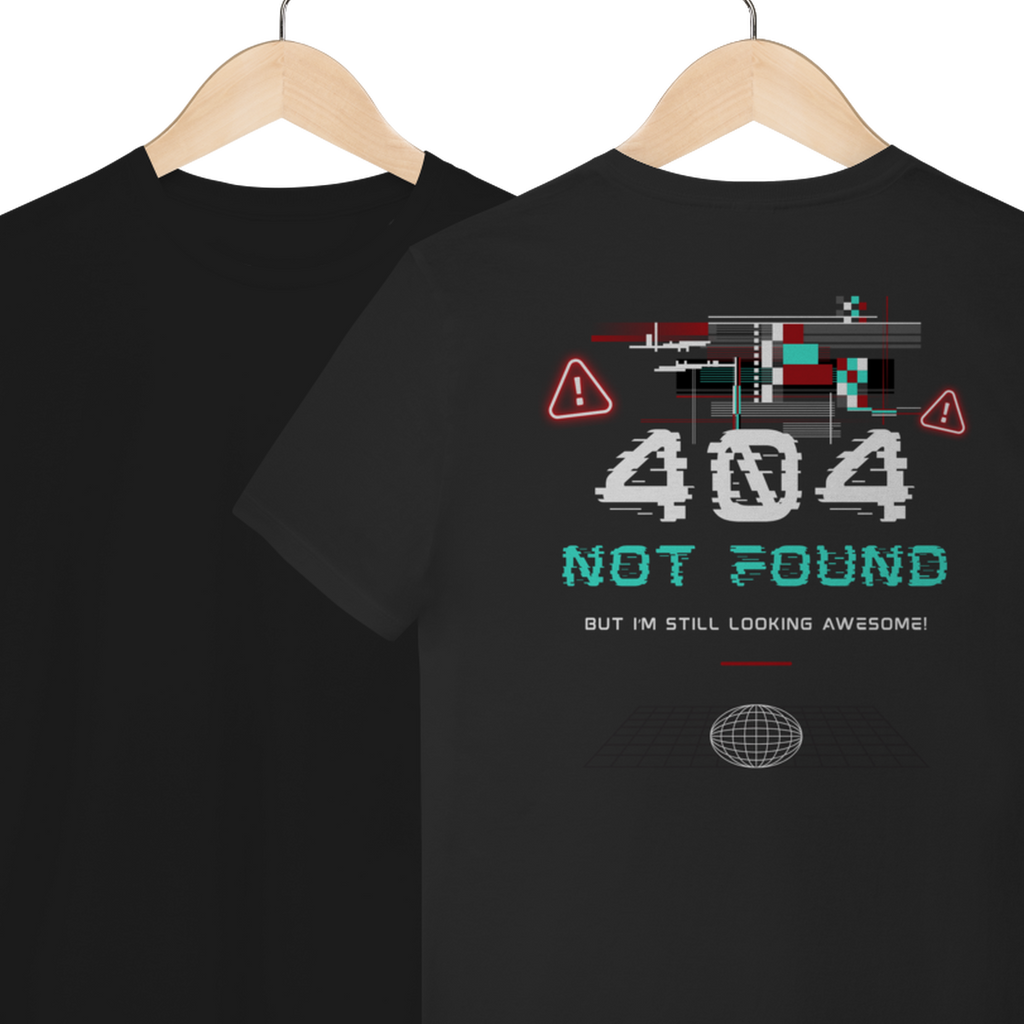 Camiseta de Algodão Estampada - Estampa erro 404