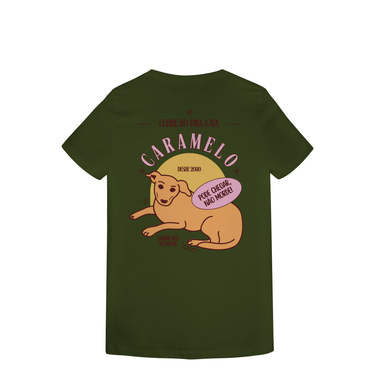Camiseta Feminina Estampada - Estampa Cachorro Caramelo